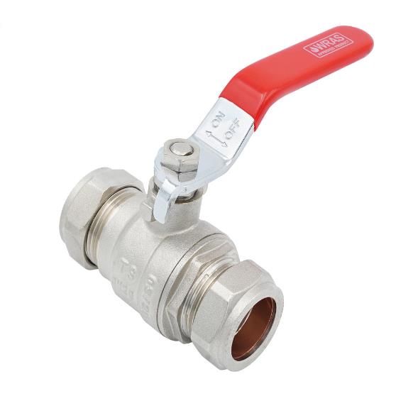 22mm lever ball valve - red handle